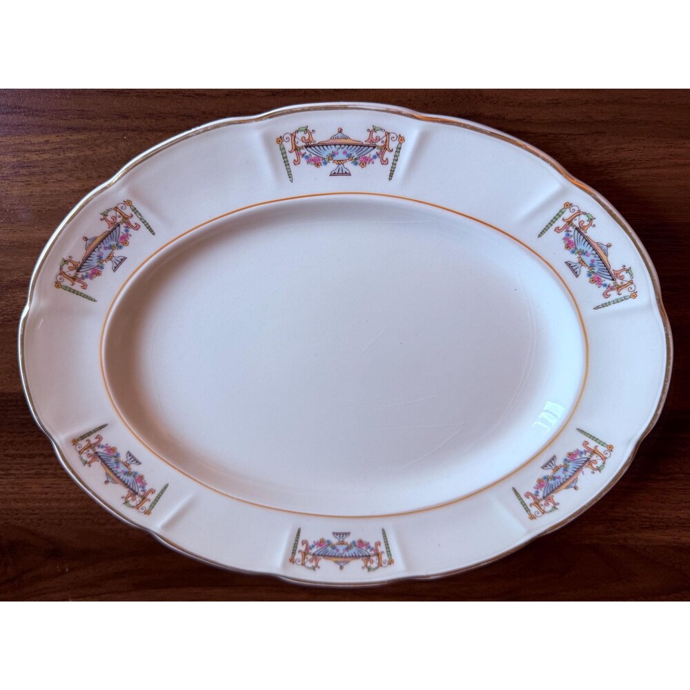 Cunningham‎ Pickett - 1925 Normandie Ivory Porcelain 11" Oval Platter